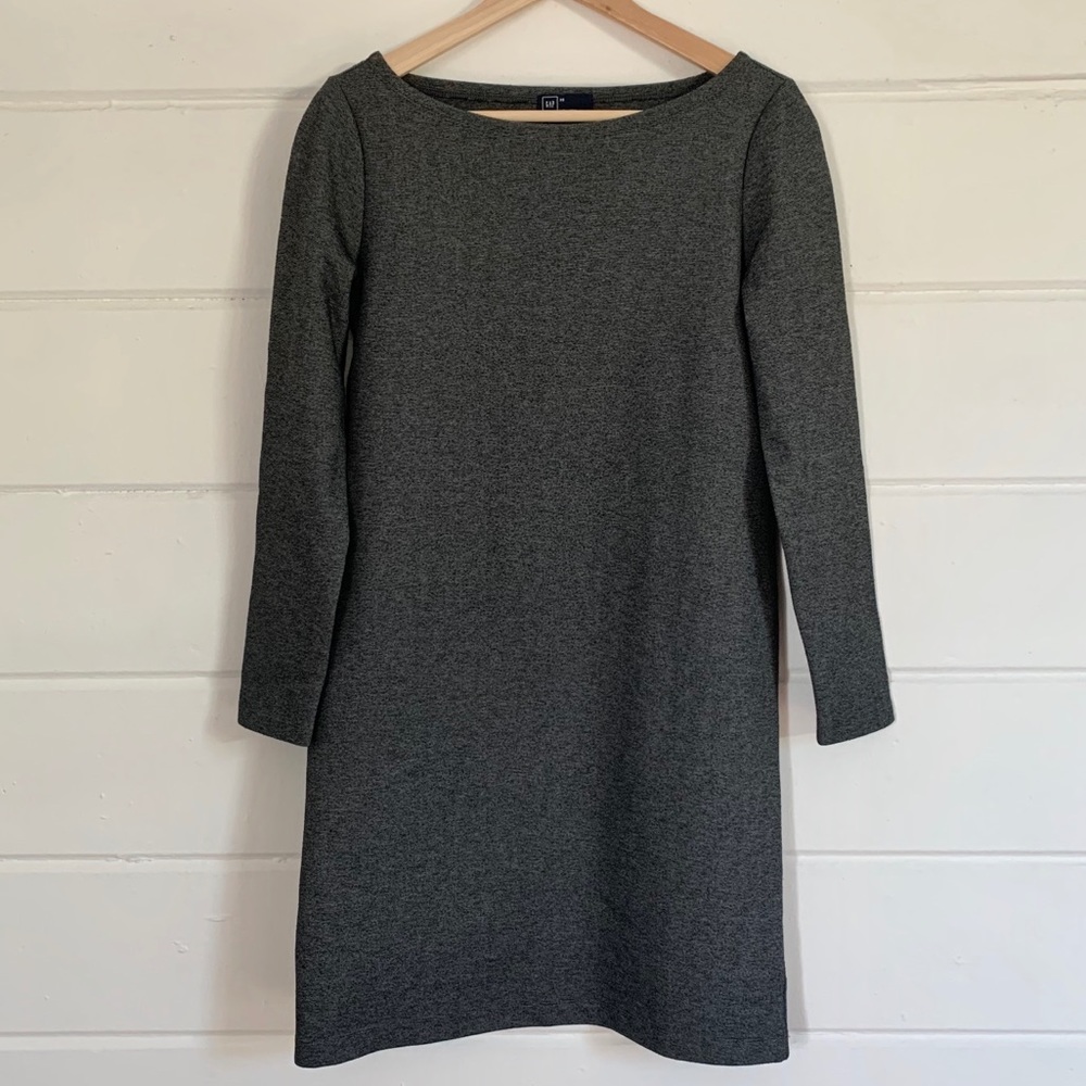 Gap Gray and White Modern Boatneck Dress NWOT